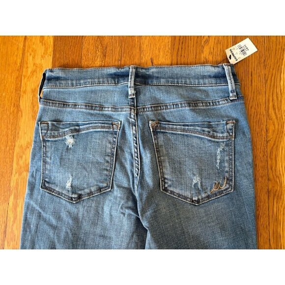 NWT Express Jeans Womens Size 4S Mid Rise Ankle Leggings Denim Distressed - Picture 5 of 8